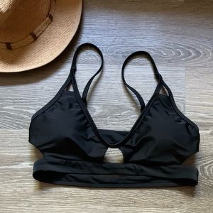 Express Black cutout swim top